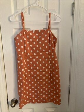 Forever 21 Orange Polka Dot Mini Dress